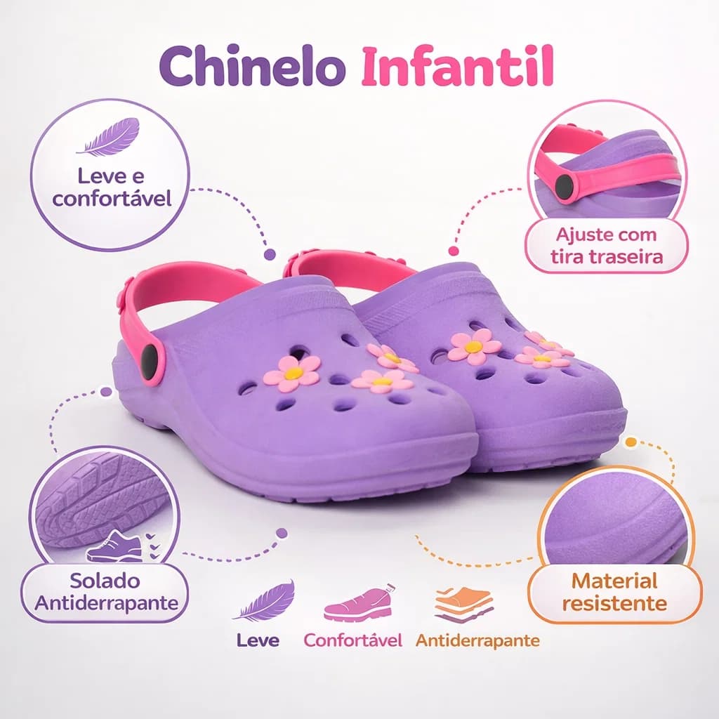Chinelo Infantil Babuche Calce Facil - Ref02