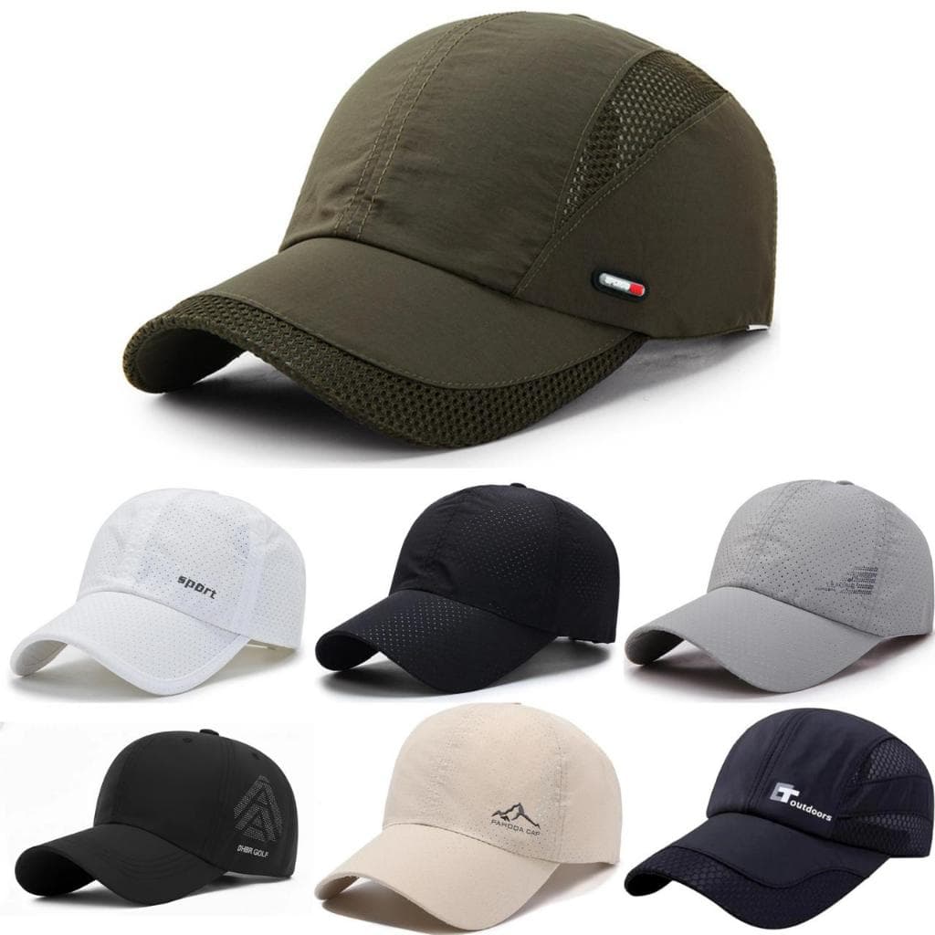 Boné Tactel Masculino e Feminino Respirável Secagem Rápida Ajustável Outdoor Sports