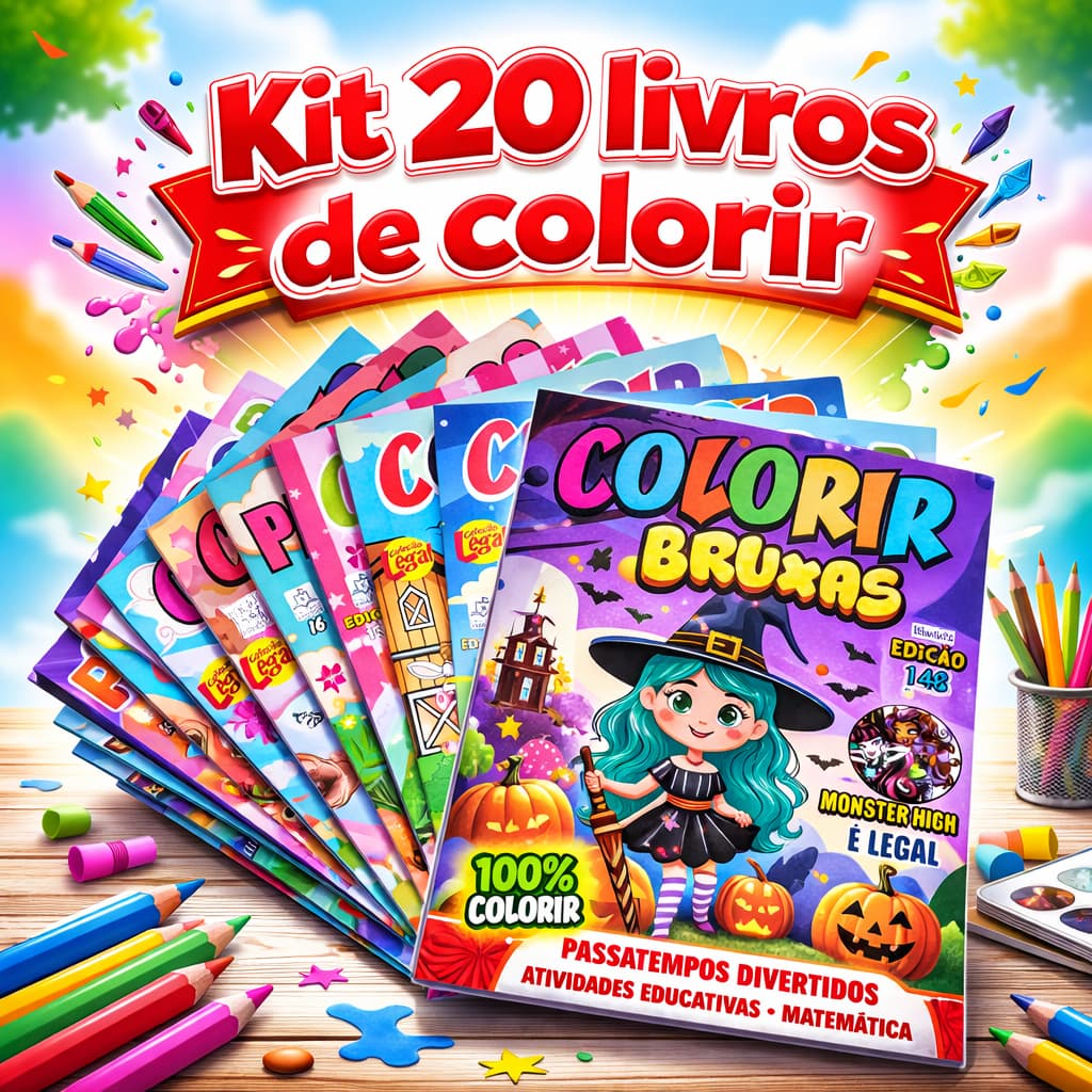 Kit 20 Revistinha Livro educativo de Colorir Infantil p/ Kit Festa Lembrancinha Prenda