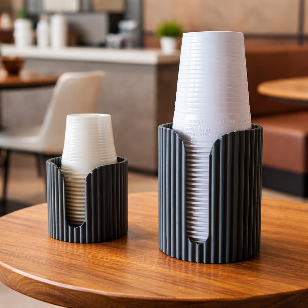 Kit Porta Copos Descartáveis Organizador  Dispenser  Café Suporte Bancada Cozinha Escritório Moderno