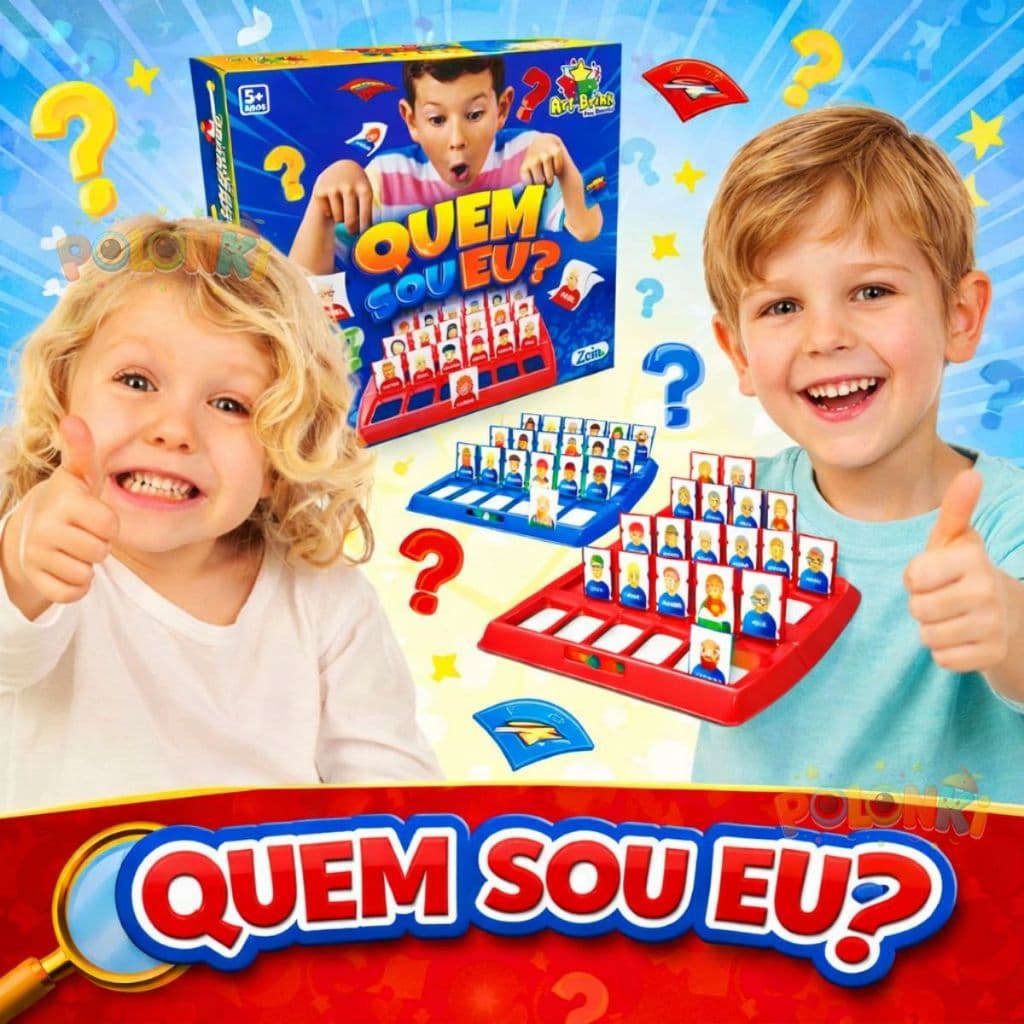 Jogo Quem Sou Eu Educativo Infantil Tabuleiro Com Cartas De Adivinhar Cara Brinquedo Divertido