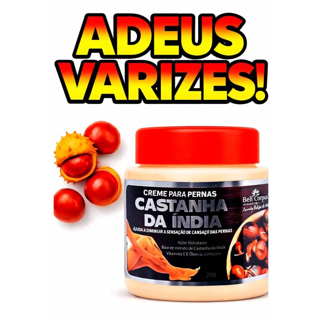 Kit 2 Creme Castanha da Índia 240g Alívio de Varizes, Dores Cansaço nas Pernas Hidratação Circulação