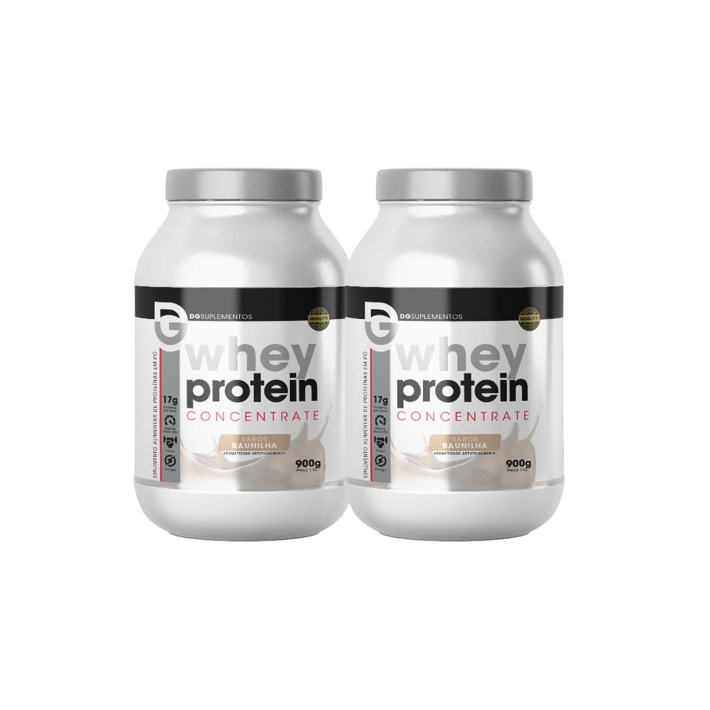 Whey Protein Concentrate 900g DG Labs - Kit com 2 Unidades