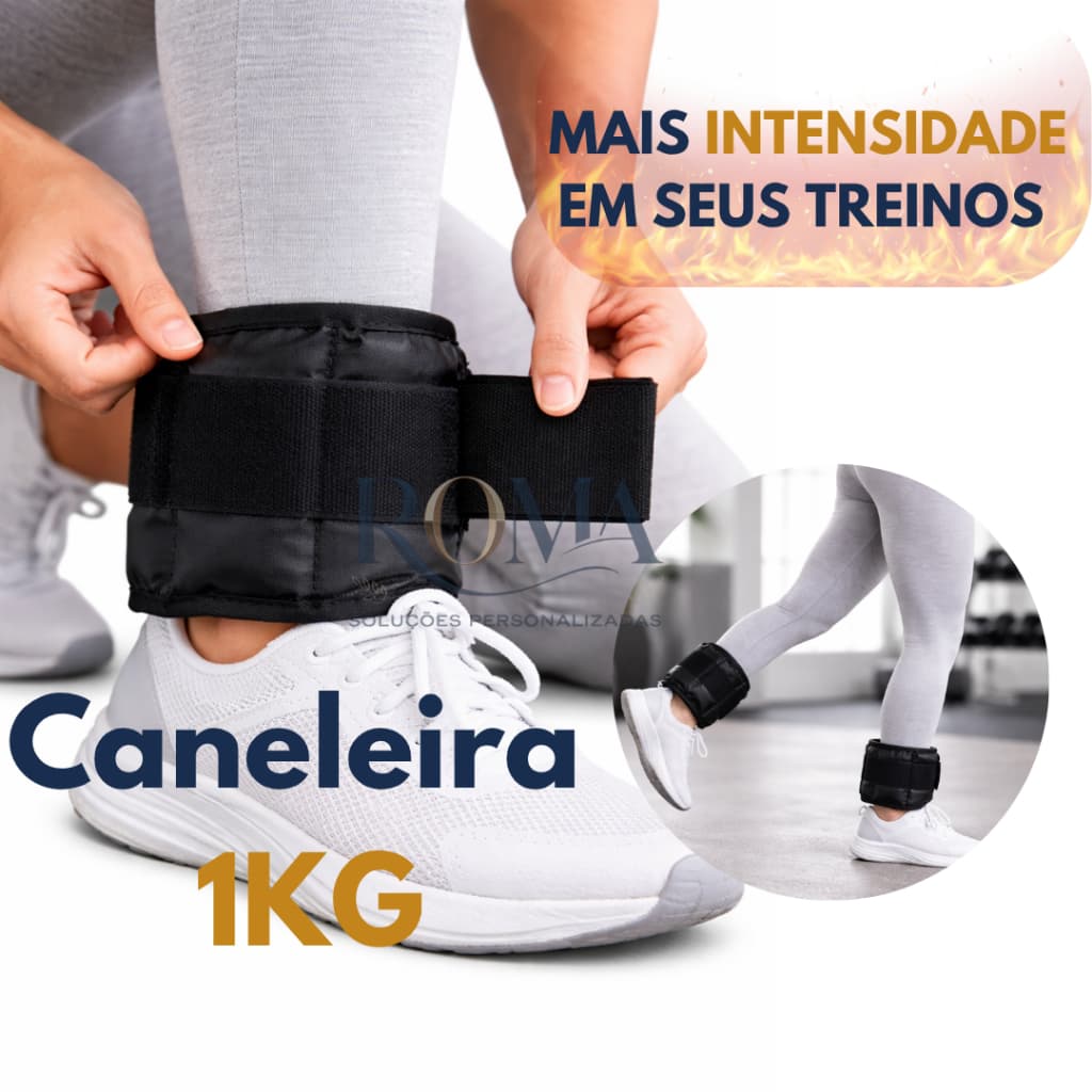 Par Caneleira de Peso 1kg Profissional Tornozeleira Academia Treino de Perna Fitness