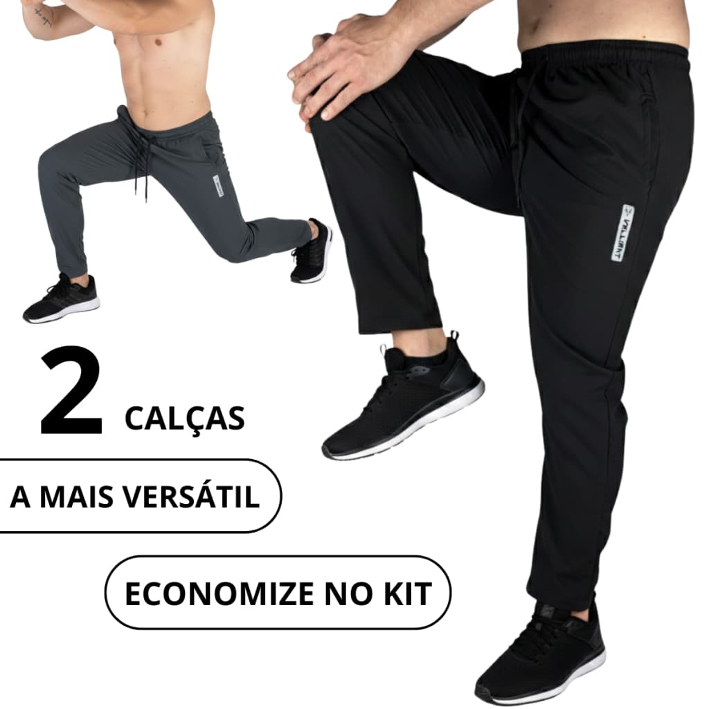 Kit 2 Calças Masculinas Esportivas Tactel Flexível Leve e Confortável