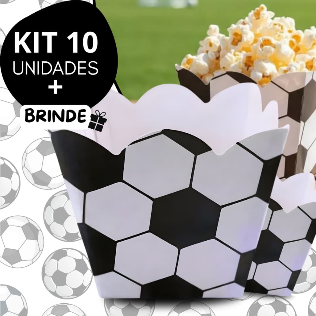 Kit 10 Cachepo Papel Cartonado Centro De Mesa Futebol Bola