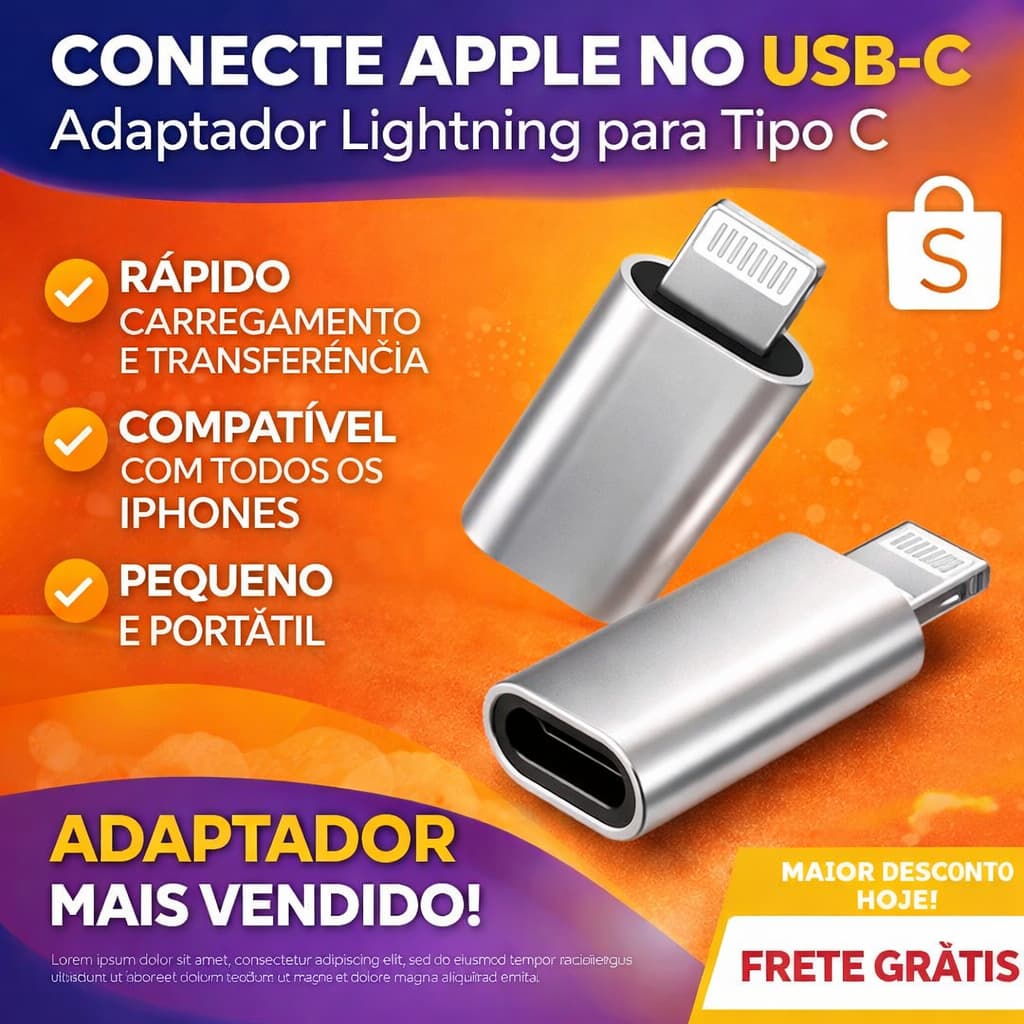 Adaptador Usb C Para Lightning Para iPhone (Cores Sortidas) ADP-7515