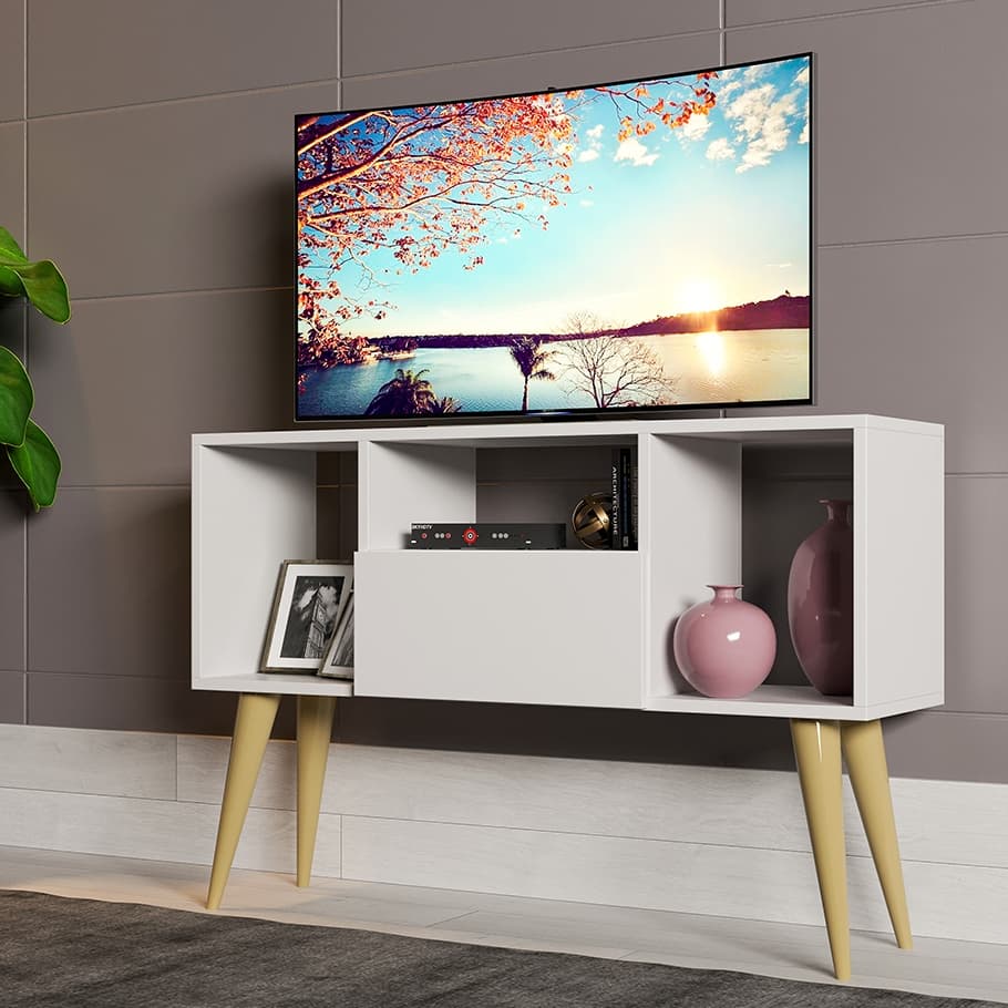 Rack para TV até 40 Polegadas Retrô Moderno para Sala e Quarto Compacto Argentina