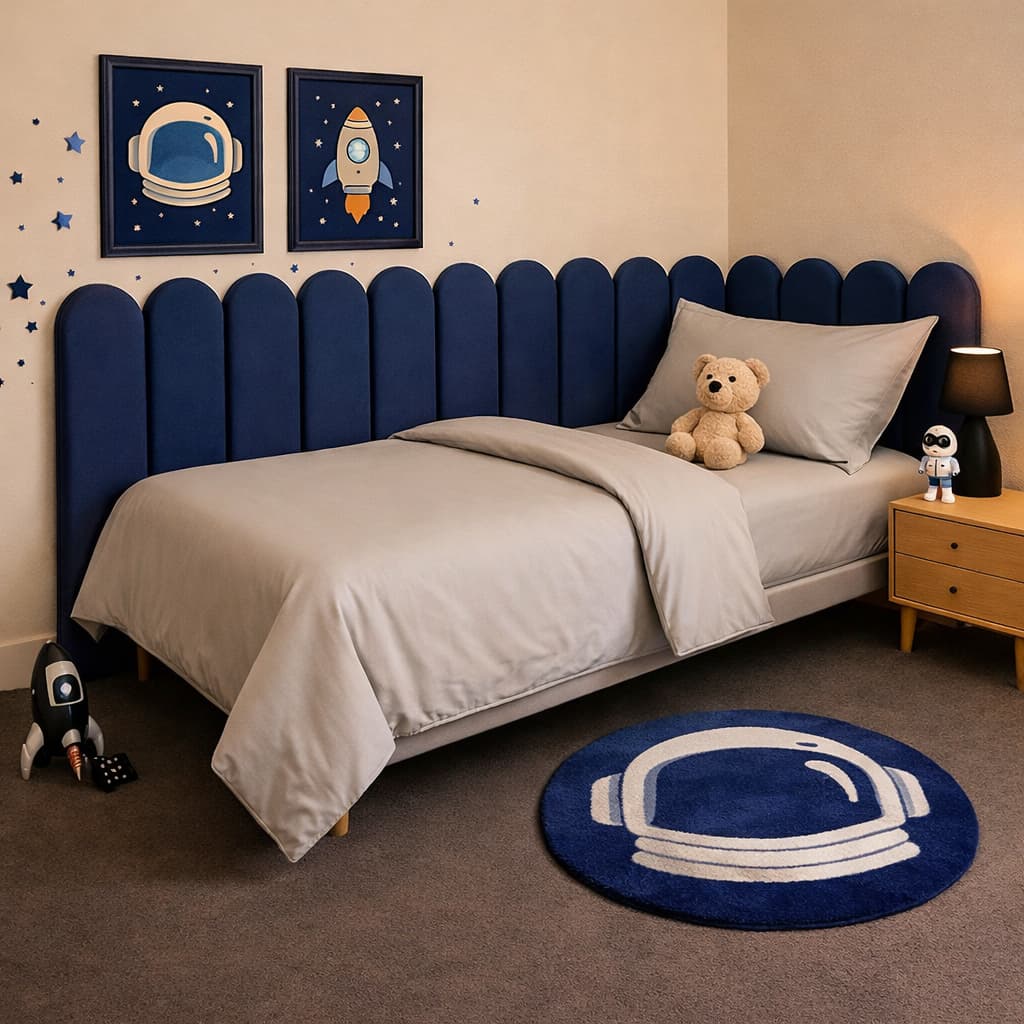 Kit Com Até 15 Cabeceira de Cama Modelo Nuvem de Parede Autocolante em Módulos Estofados