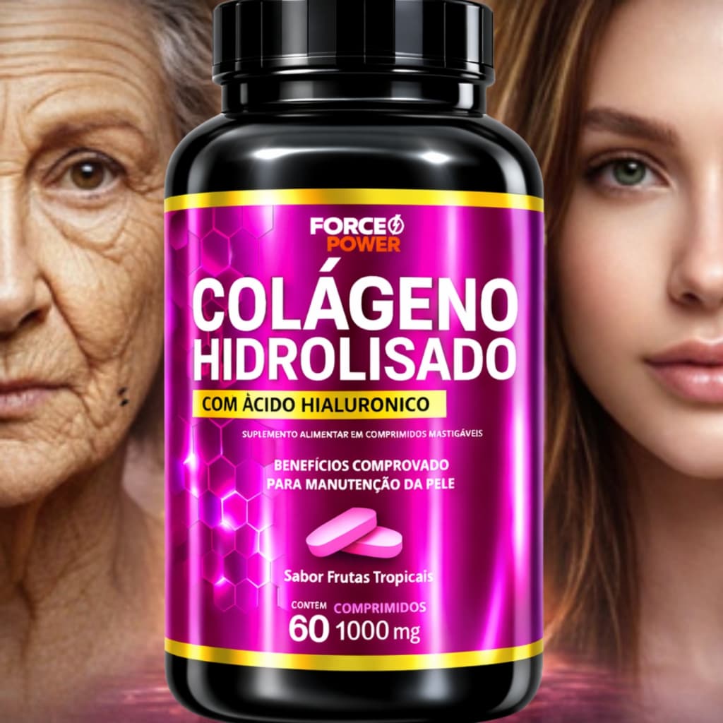 Colageno Hidrolisado com Acido Hialuronico Suplemento Alimentar UNHAS PELE E CABELOS- ENVIO IMEDIATO