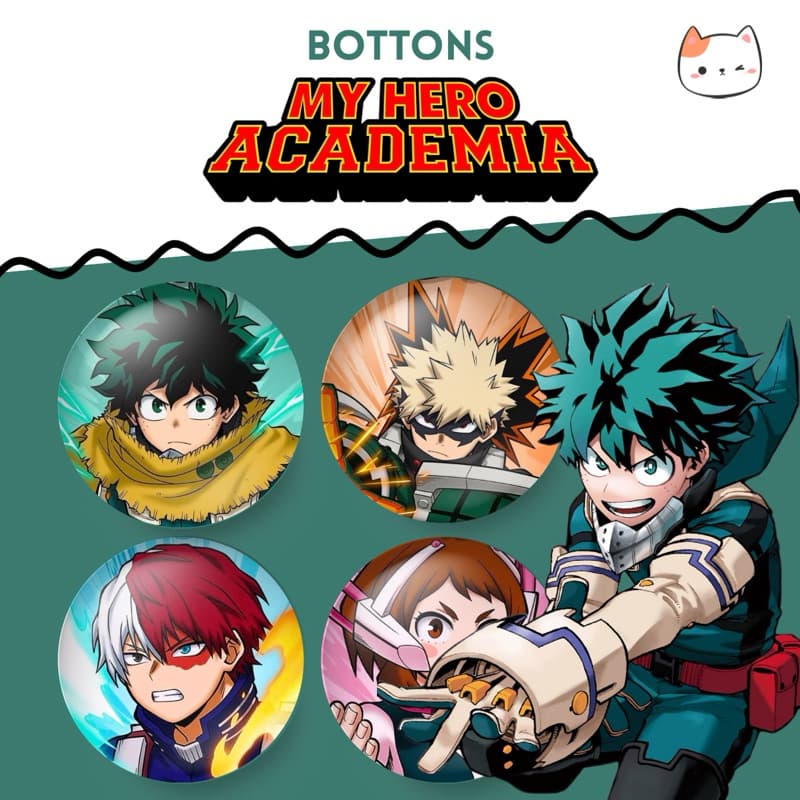 Kit bottons My Hero Academia (Boku no Hero Academia) tamanho 3,2cm ou 4,4cm broche/buton/boton/pin