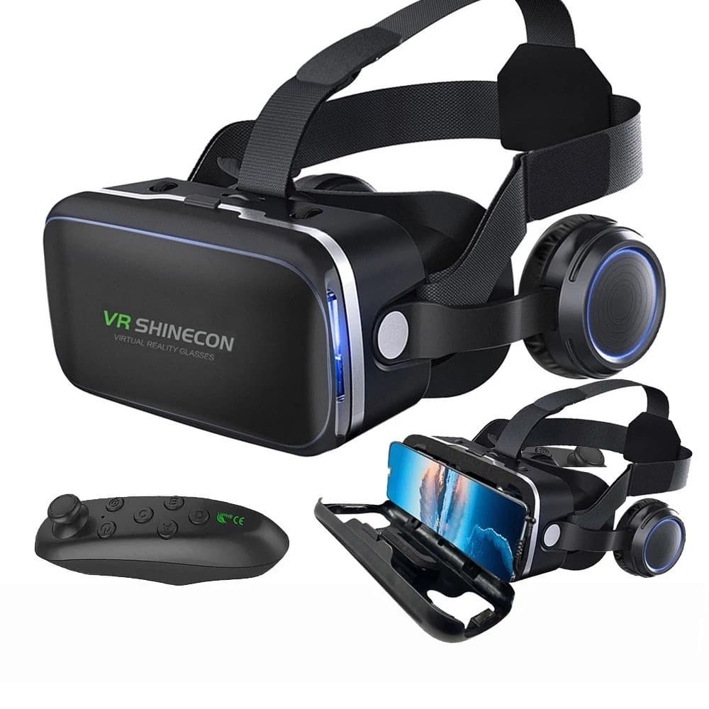 Óculos Vr Shinecon Sc-g04e Realidade Virtual 3d C/ Fone Controle Android.