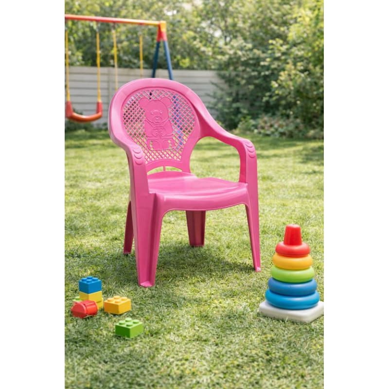 Cadeira Cadeirinha Infantil Ursinho Estudo Alimentação Creche Igreja Menino Menina Azul