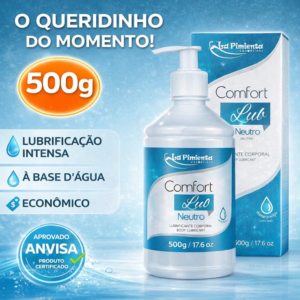 Gel Lubrificante Íntimo 500g a Base D'água Neutro Confort Lub