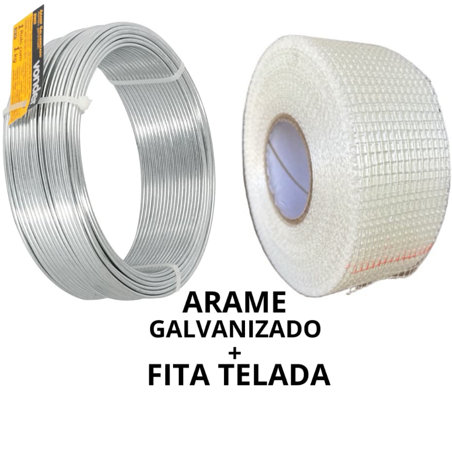 KIT Forro de isopor placa eps teto rebaixamento laje Arame galvanizado 18mm + Fita telada adesiva