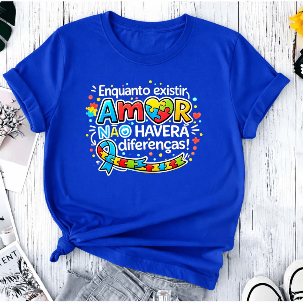Blusa Tshirt Autismo Feminina Algodão Camiseta Autista Premium