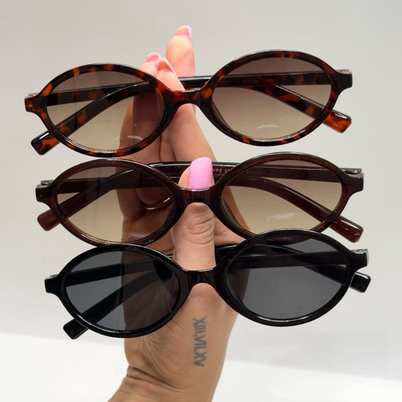 Kit Óculos de Sol Feminino UV400 Oval Retro Vintage Atemporal Moda Blogueira