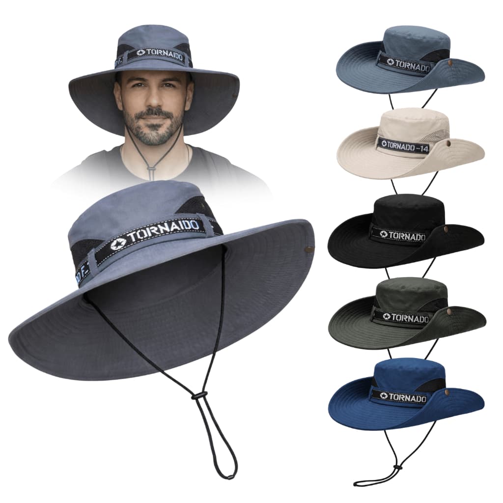 Chapéu de Sol Trilha Camping Masculino Australiano Tactel Proteção UV 50+ Dobrável Chapeu Camping