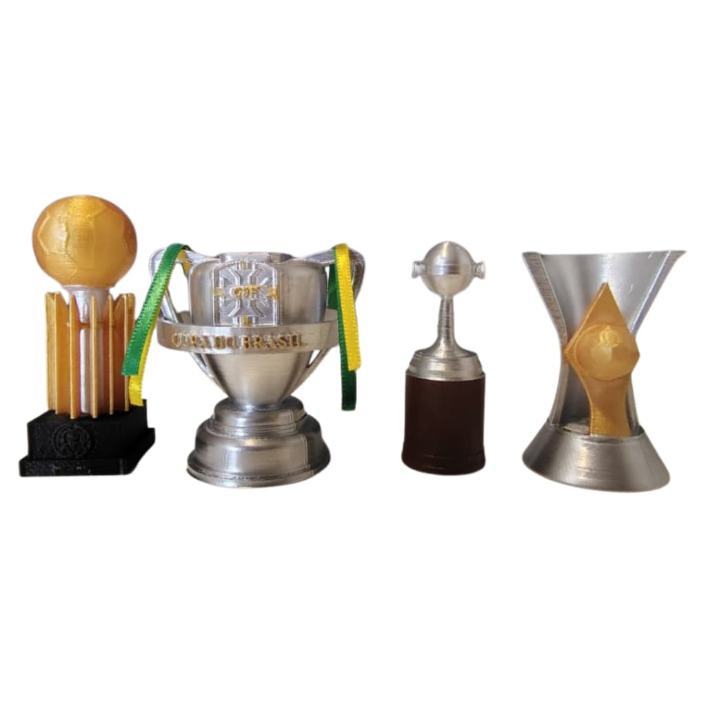 KIT 4 TROFEUS - LIBERTADORES, COPA DO BRASIL, RECOPA E BRASILEIRÃO 6CM