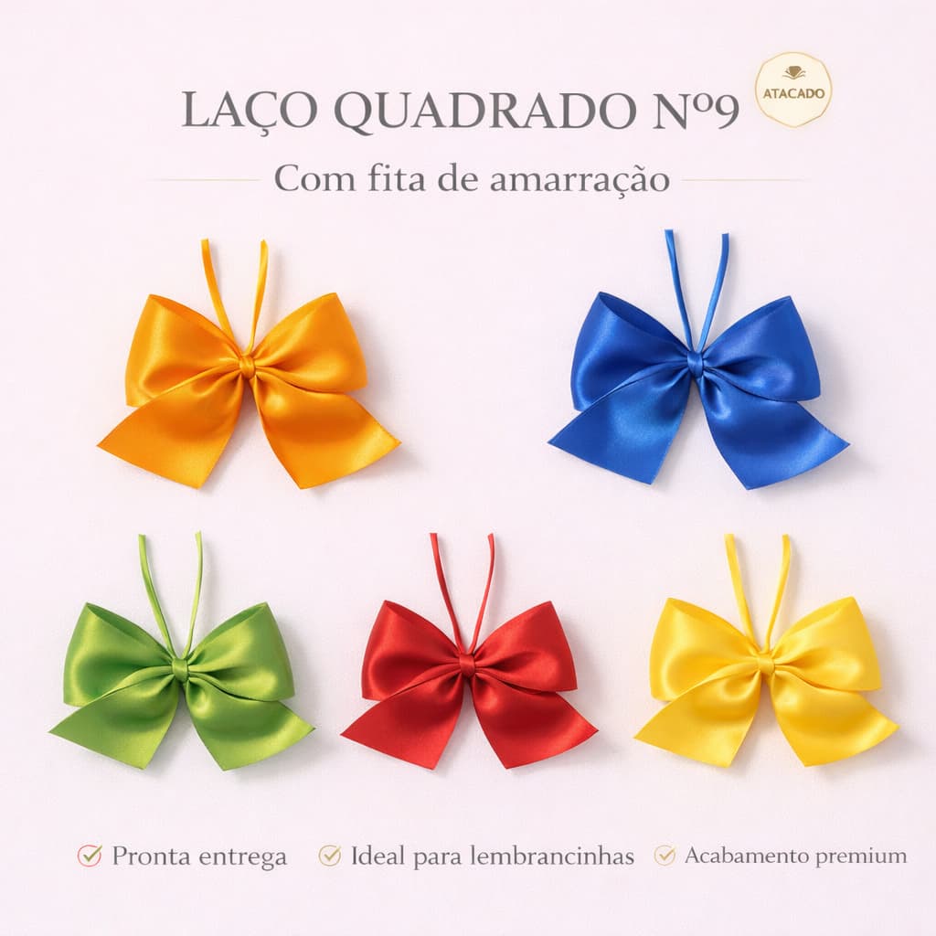 Kit Laços de Cetim Luxo 38mm N9 Com fita de amarração,Decoração,Lembrancinhas Personalizados