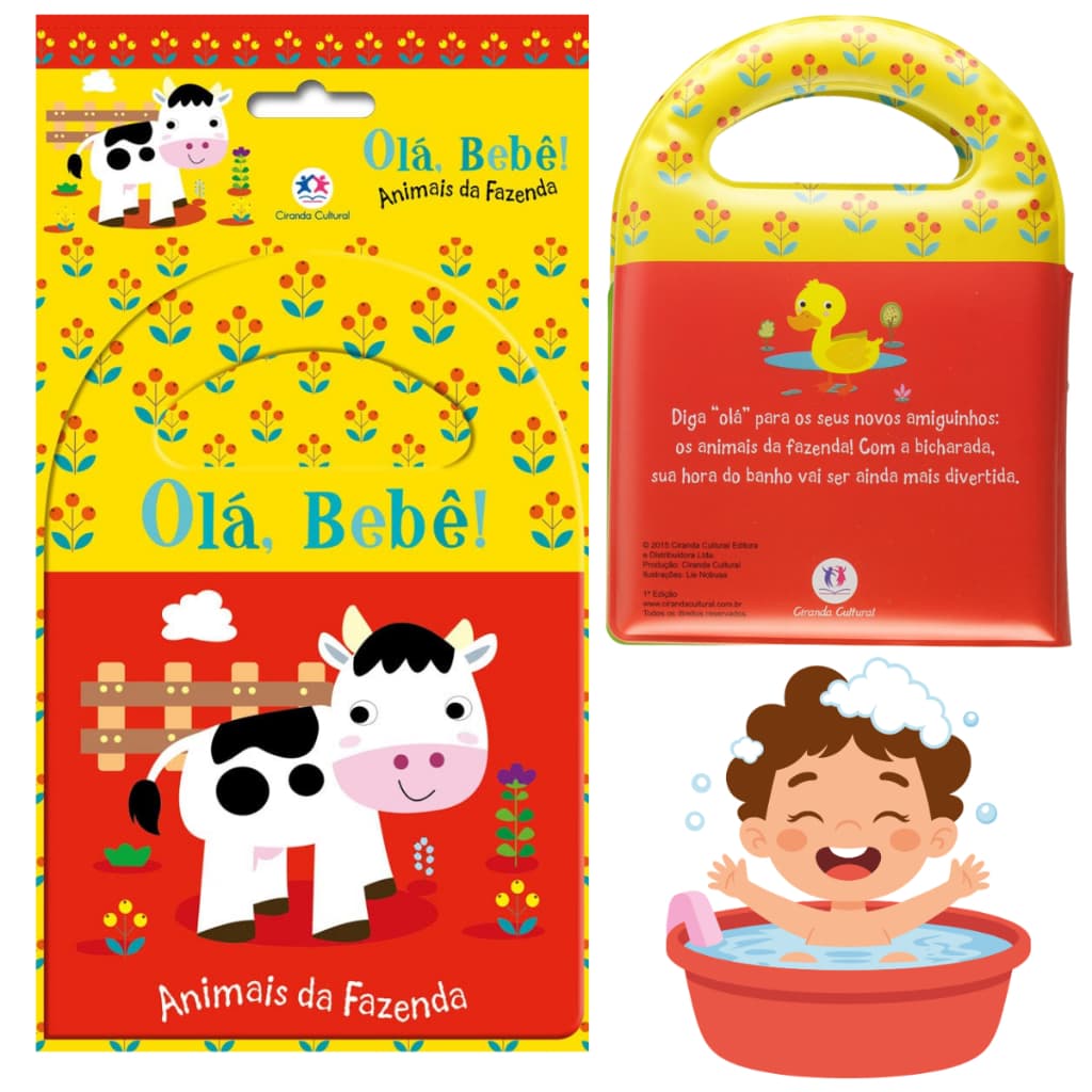 Livro de Banho em inglês Hello, Baby! Olá, Bebê! | Farm Friends
