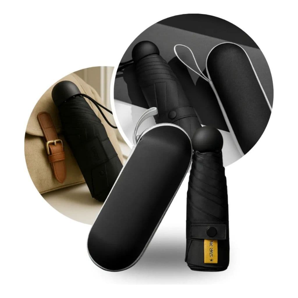 Mini Guarda Chuva Bolsa Cápsula De Bolso Portátil Anti-uv  portátil dobrável 6 varetas