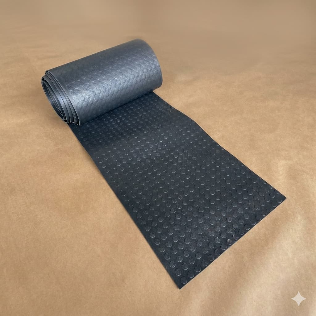 Piso Moeda Pastilhado Anti Derrapante Emborrachado 3mm de Espessura x 50cm Largura