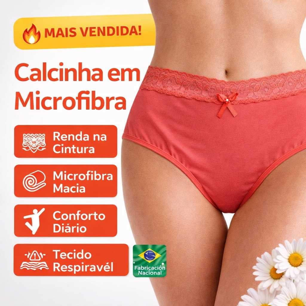 kit 10 tanga cos alto em renda tecido microfibra macio calça calçinha lingerie feminina pluz size