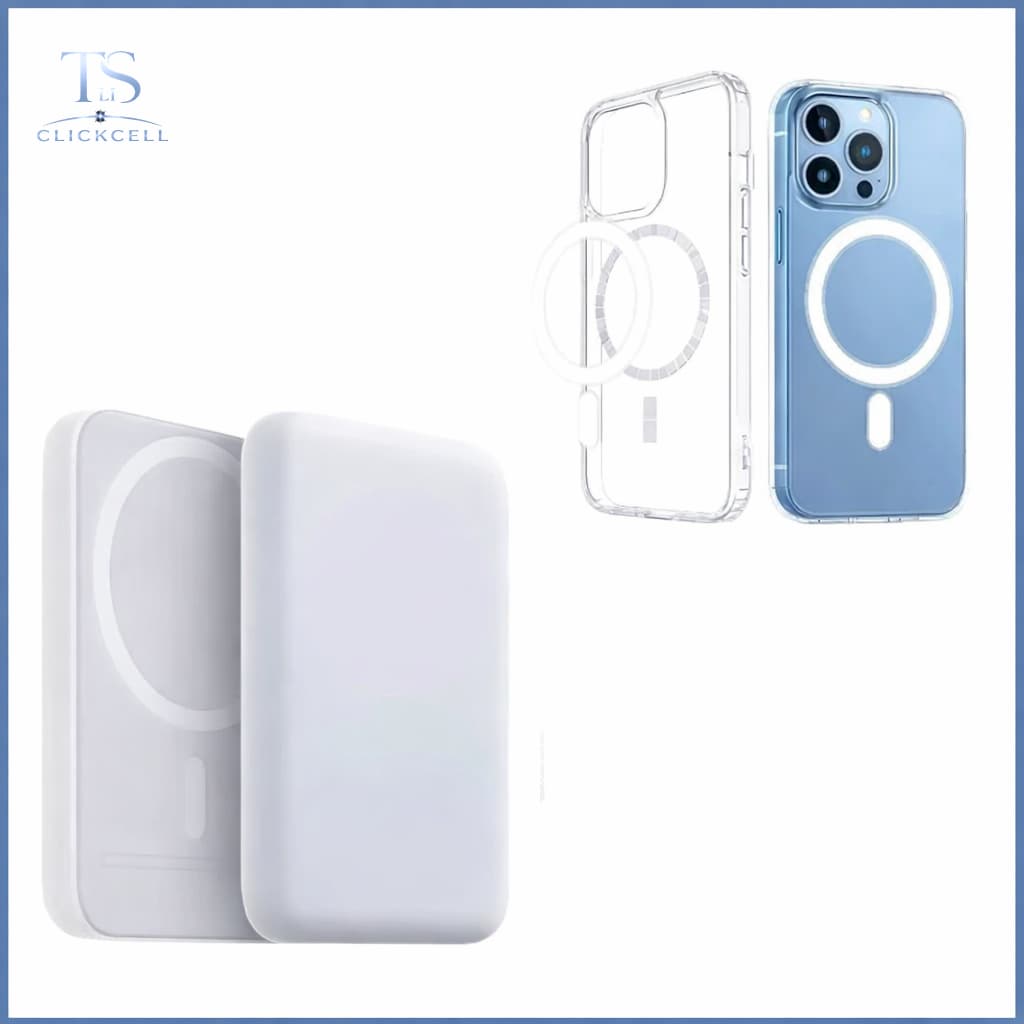 Kit Carregador Portátil Indução e Capa + Magsafe Para Iphone - Sem Fio 10000 mAh