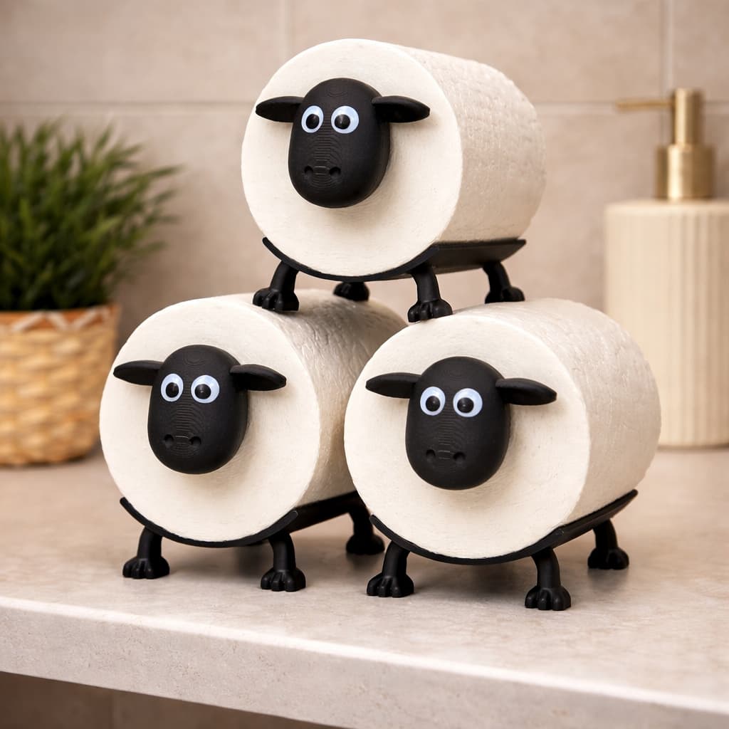 Suporte Para Papel Higiênico Ovelhas Porta Assessórios de Banheiro
