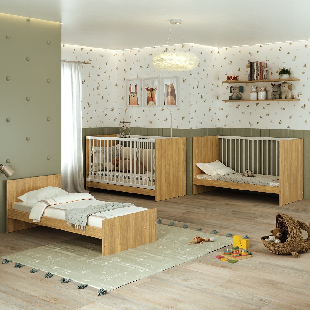 Berço 3 em 1 para Colchão 60 x 130 cm Trevalla Multimóveis MP0527G 3 Anos de Garantia