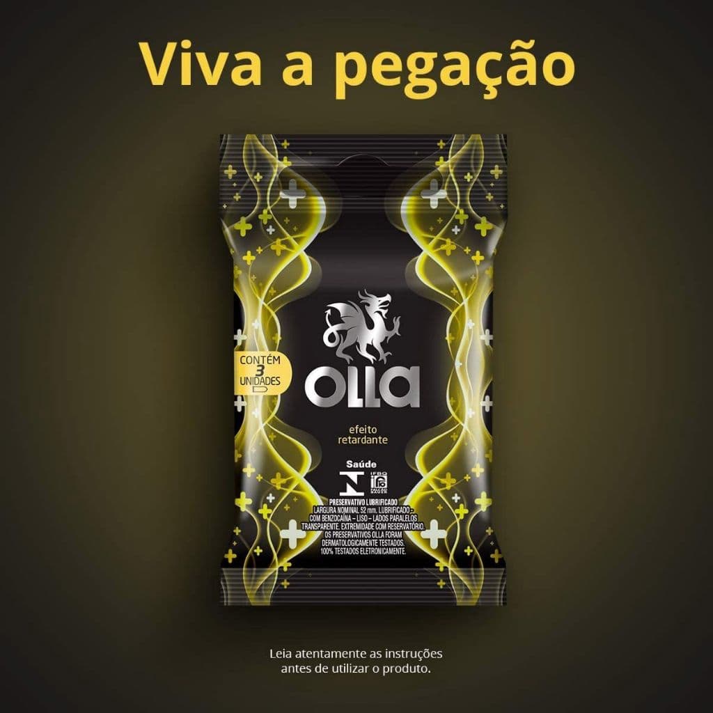 Preservativo Camisinha Efeito Retardante Olla Prolong - 3 Unidades
