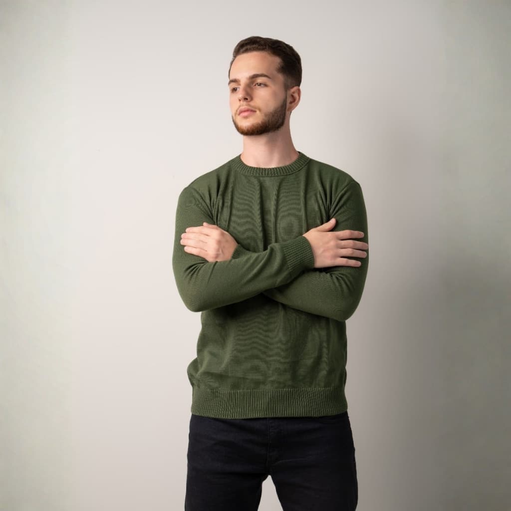 Suéter Blusa Básica Lisa Gola Redonda Poliéster Manga Longa Qualidade Premium