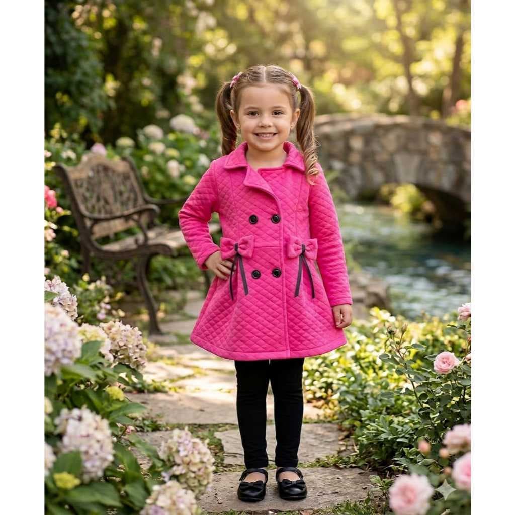 Casaco Sobretudo Feminino Infantil.