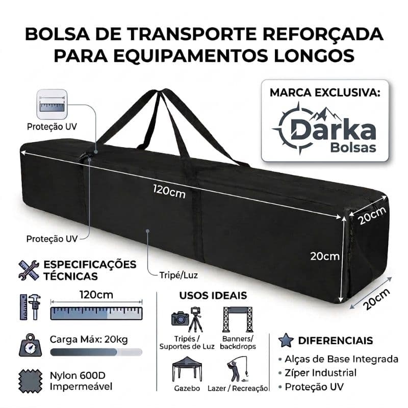 Bolsa Capa De transporte de Tenda sanfonada Gazebo P/Tripés Pedestal instrumental 1,20
