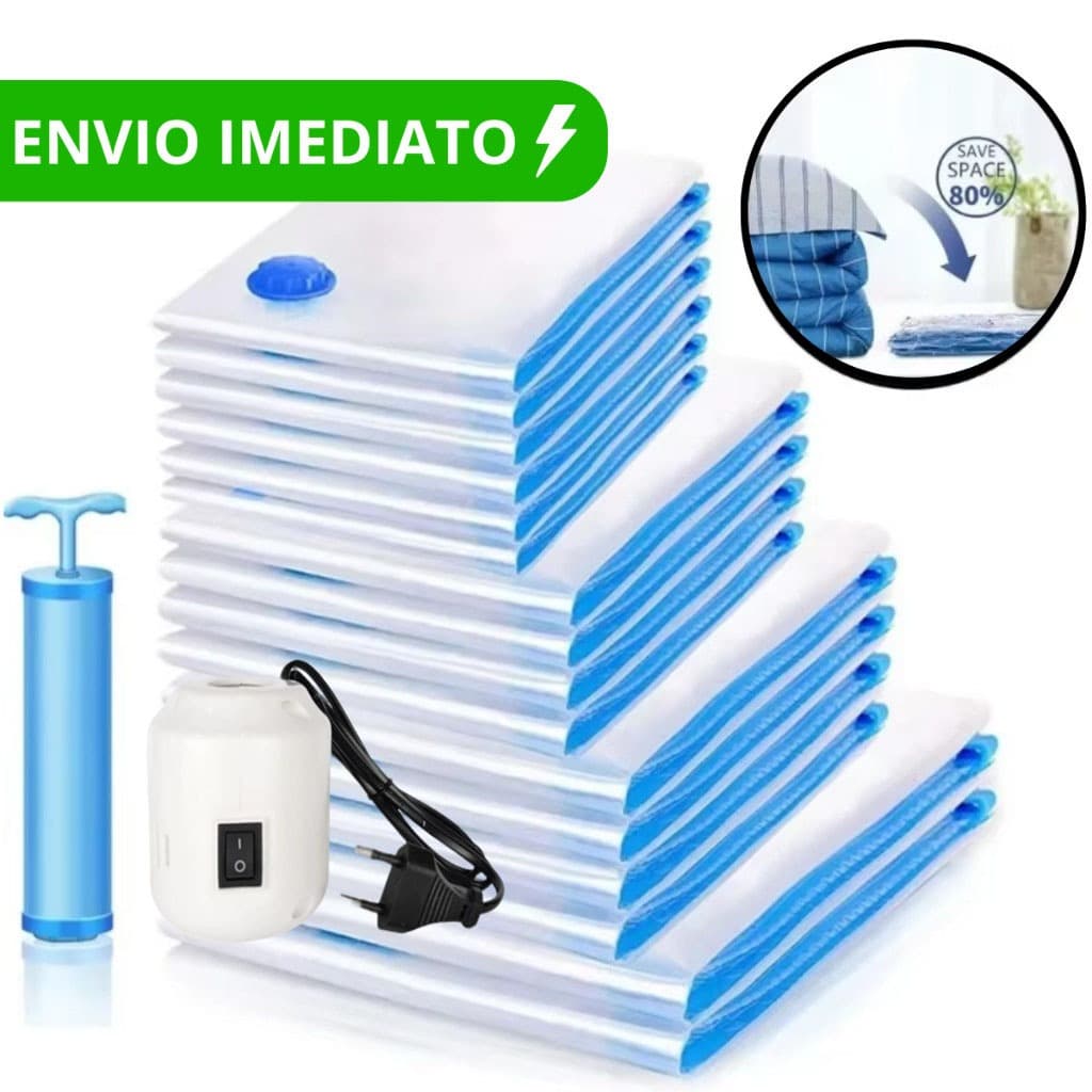 Kit 5 ou 10 Saco A Vácuo Grande Organizador Edredom Coberto Mala Roupa De Cama com bomba elétrica Tamanho Grande 110x70