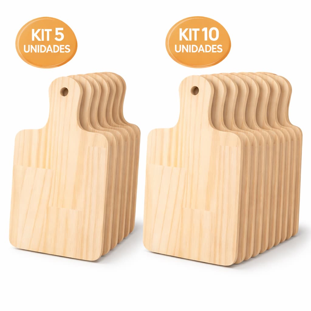 Kit 5 ou 10 Tábuas de Madeira Pinus Natural Decorativa para Artesanato