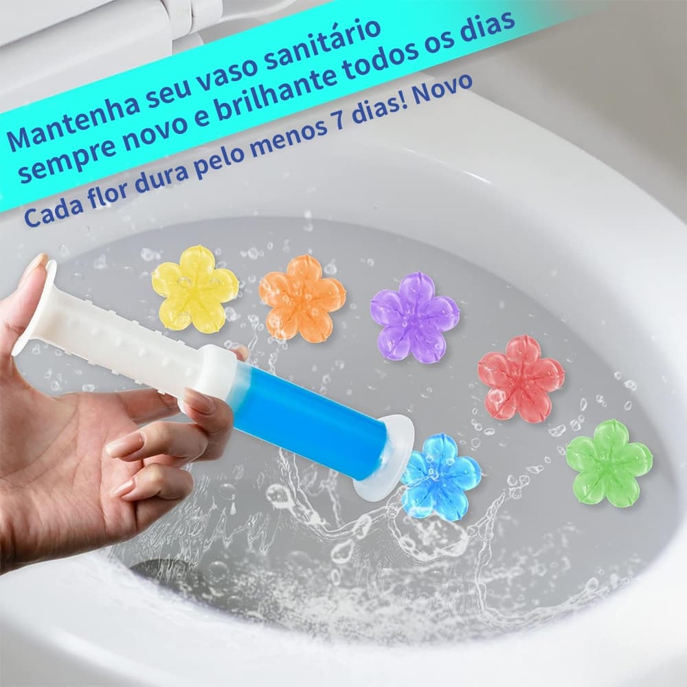 Gel Sanitário Fragrancia para Vaso Sanitário Detergente Flor Aplicações Gel Sanitário Fragrâncias Florzinha