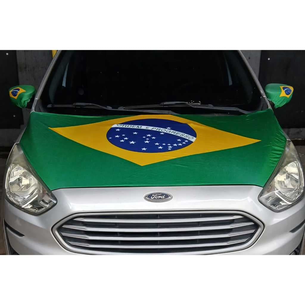 Capa Para Capô De Carro Bandeira do Brasil Copa do Mundo Lataria