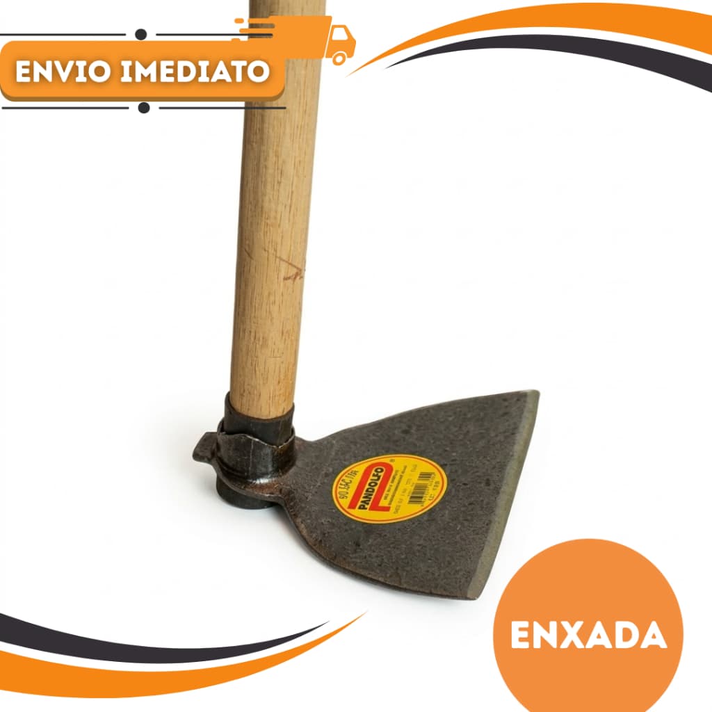 ENXADA FORJADA LARGA 28 CM COM CABO 120CM AFIADA - PANDOLFO FERRAMENTA PROFISSIONAL