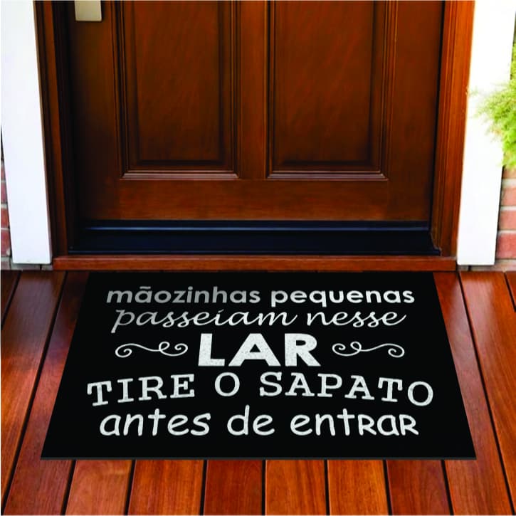 Tapete Capacho De Porta Divertido Mãozinhas Pequenas Ca179