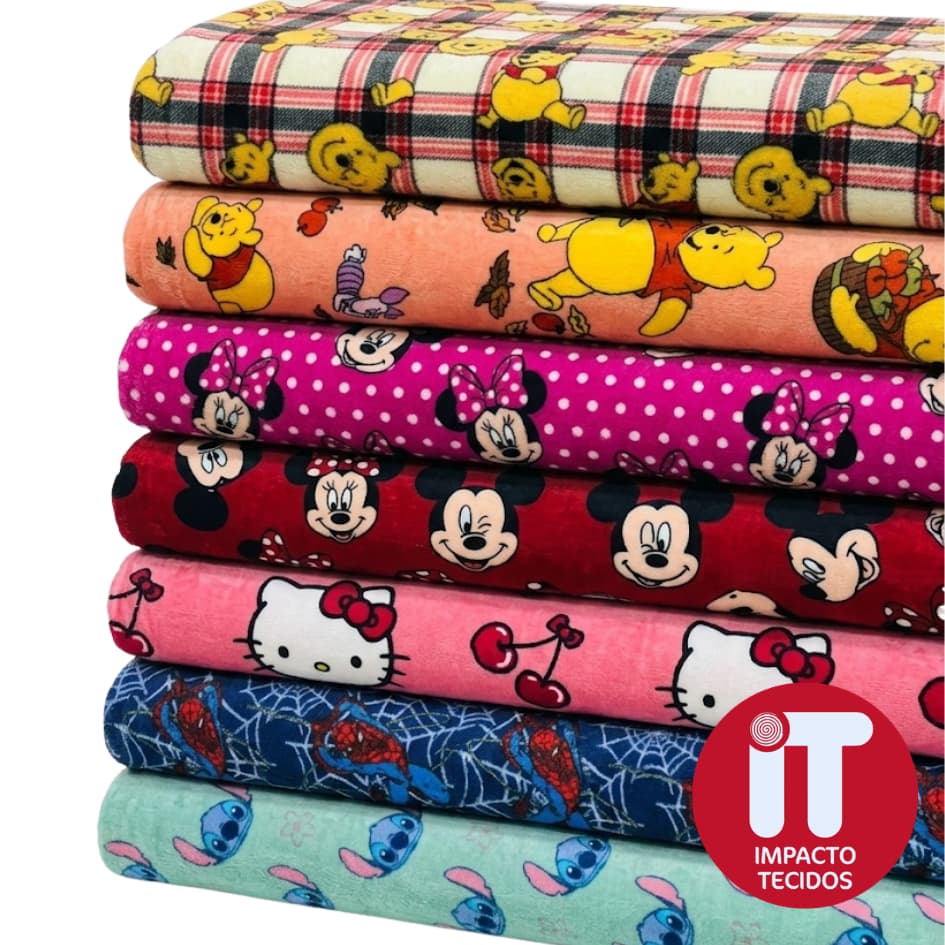 Tecido Microsoft Fleece estampado 1 metro x 1,60 manta, cobertores, pijamas e roupinhas pet