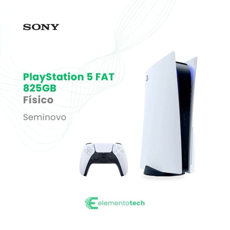 PlayStation 5 PS5 Fat Com Leitor de Disco Console Sony Original Seminovo Completo Controle Testado Funcionando