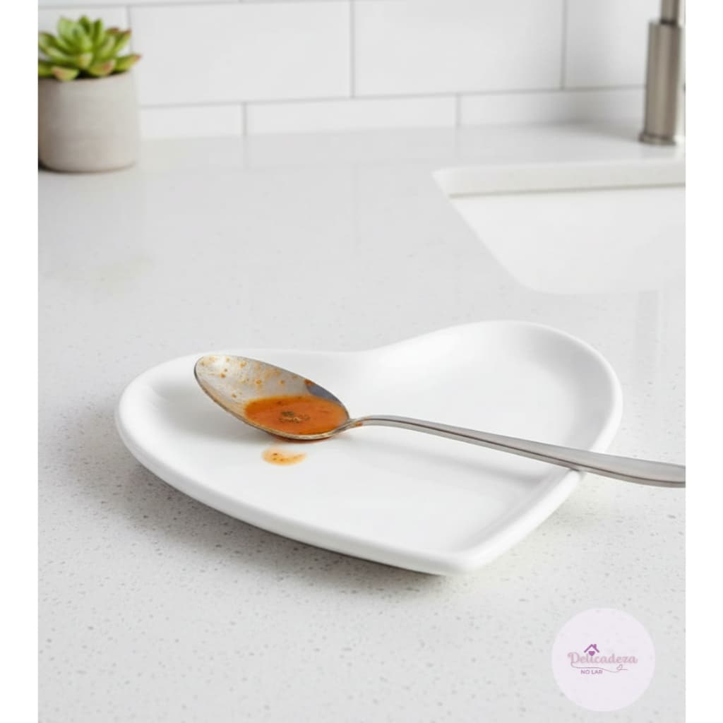 Descanso de Colher Formato Coração - Para 2 Espátulas - Cores a sua escolha