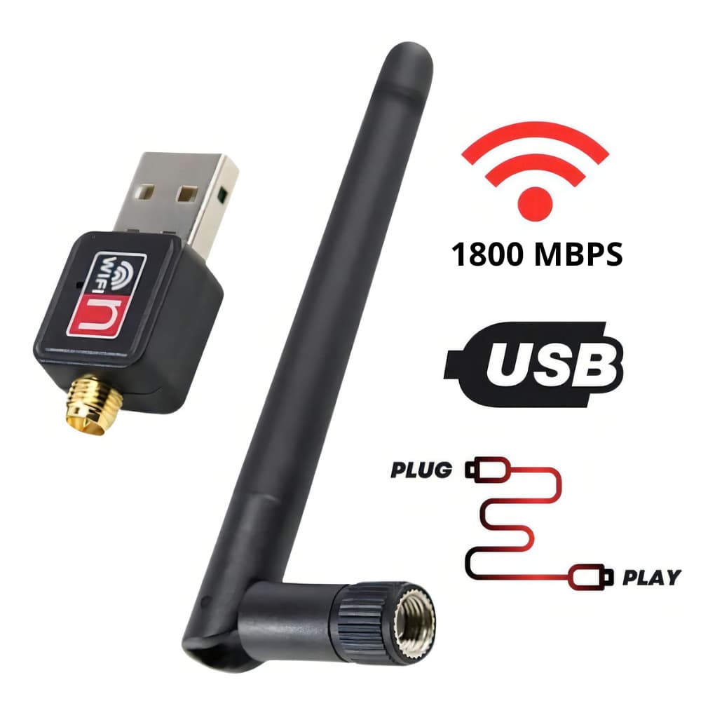 Antena Wi-fi USB Adaptador Wireless 1800mb/s PC e Notebook