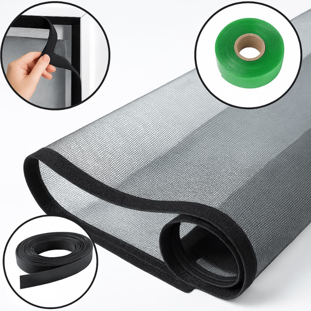 Tela Mosquiteira de Janela Grande Com Velcro Rede Facil Instalacao