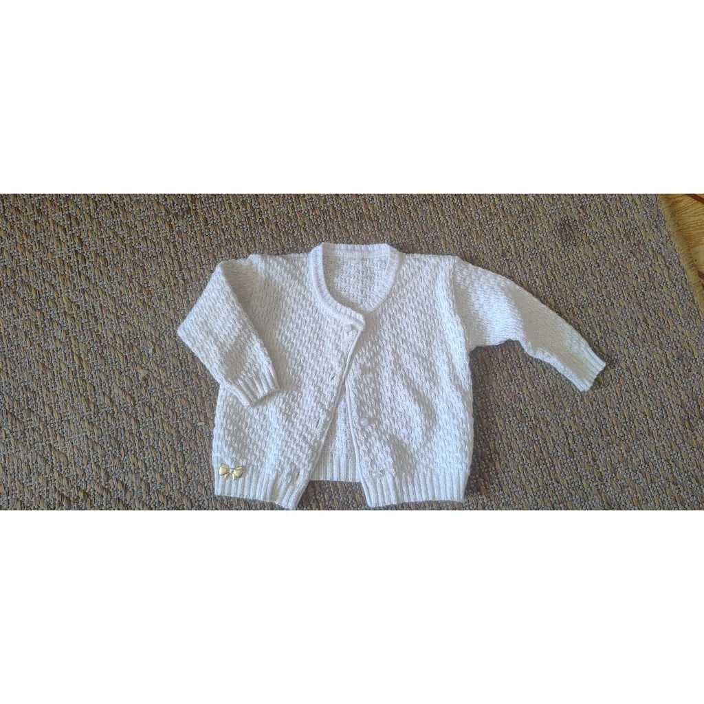 Blusa de Frio Bebê Tricot – Tamanho 3 Meses – Delicada - Usada