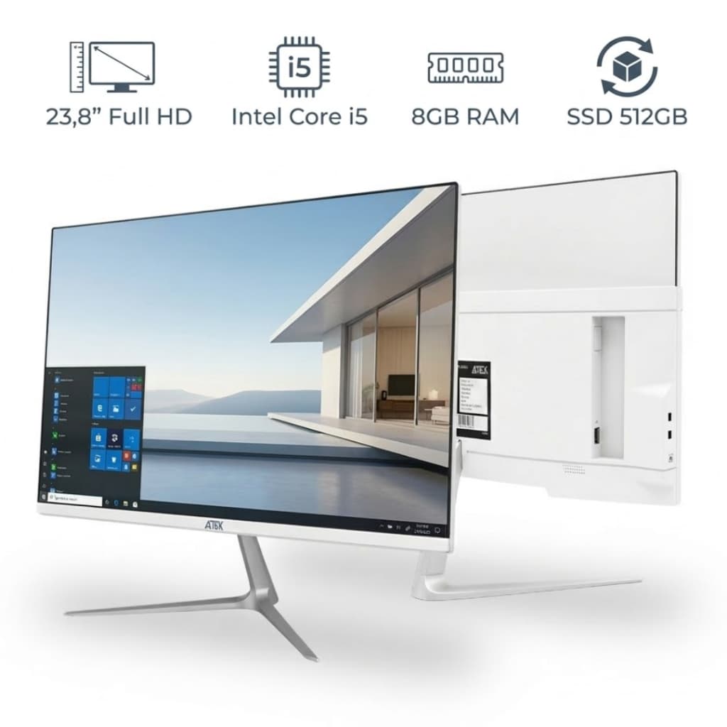 Computador All In One 23.8” Full HD IPS i5 SSD 512GB 8GB RAM WiFi Rápido para Home Office e Estudos