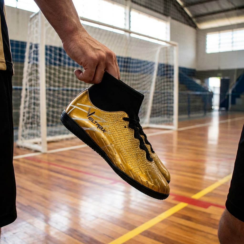Chuteira Futsal Masculina Solado Costurado Alta Durabilidade Não Descola