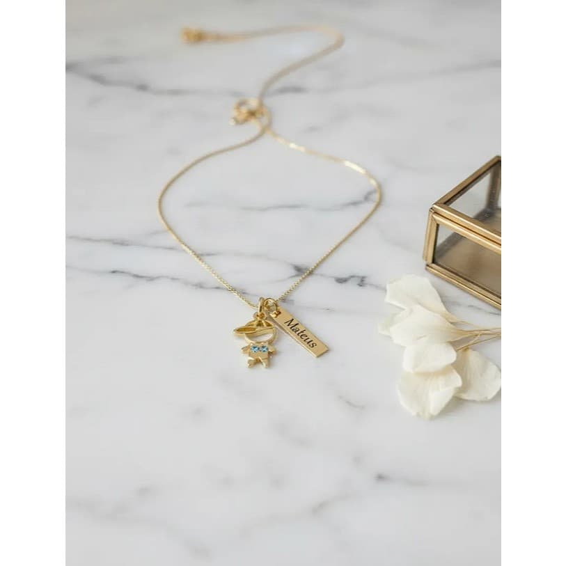 Colar personalizado filho ou filha plaquinha